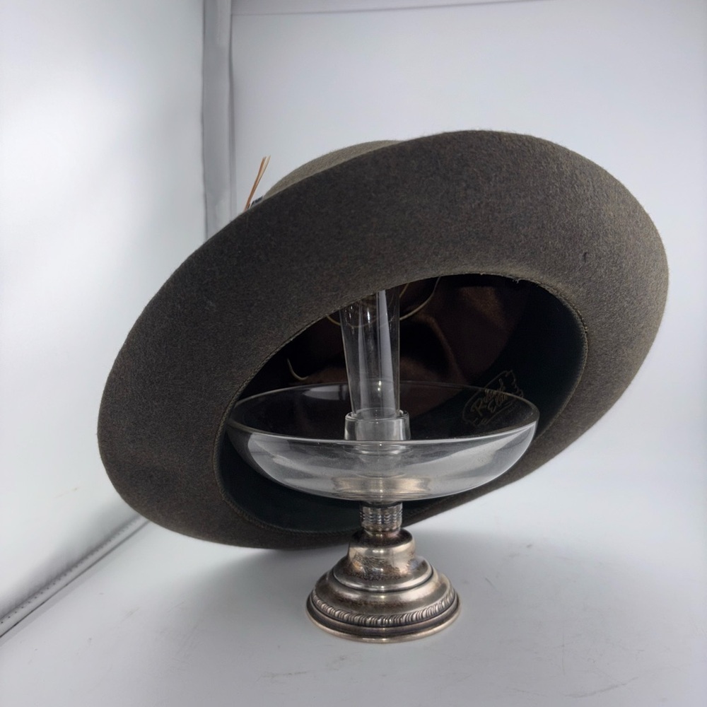 Vintage Borsalino Alessandria 1857 Italy Brown Wool Fedora Size 7 Handmade​​​ - Picture 7 of 12